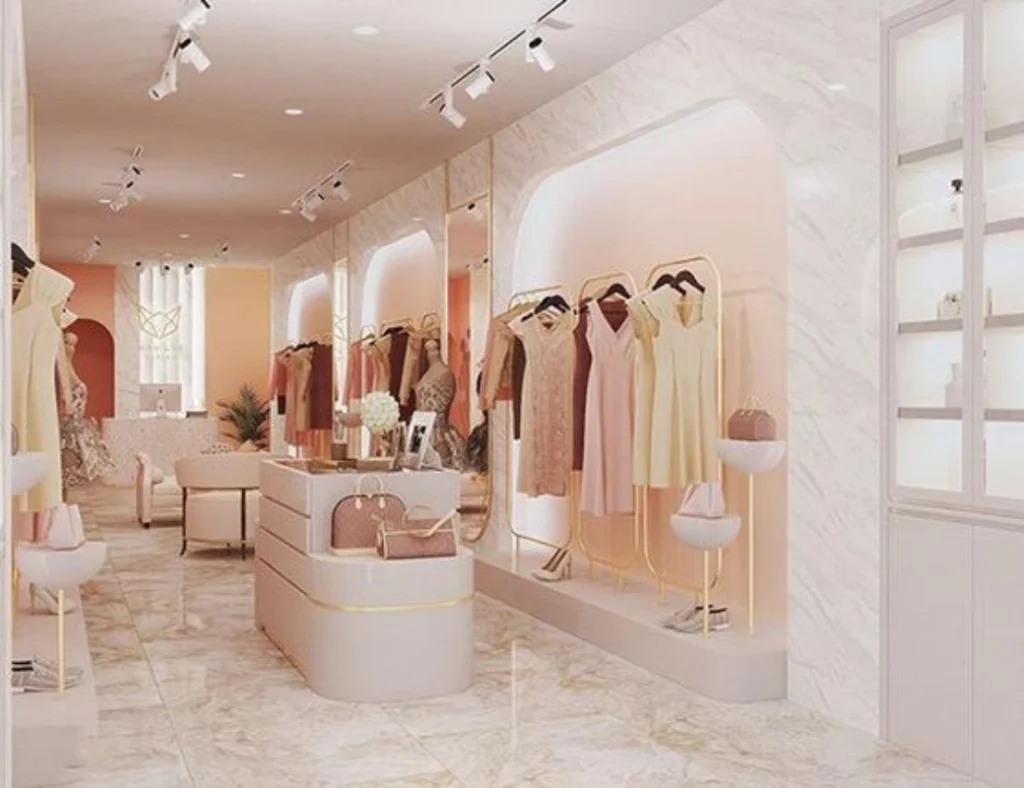 El diseño elegante es característico de una boutique.